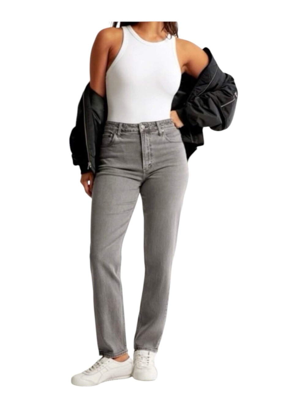 A&F Gray Curve Love Ultra High Rise 90’s Straight Jean Size 25/0 Reg